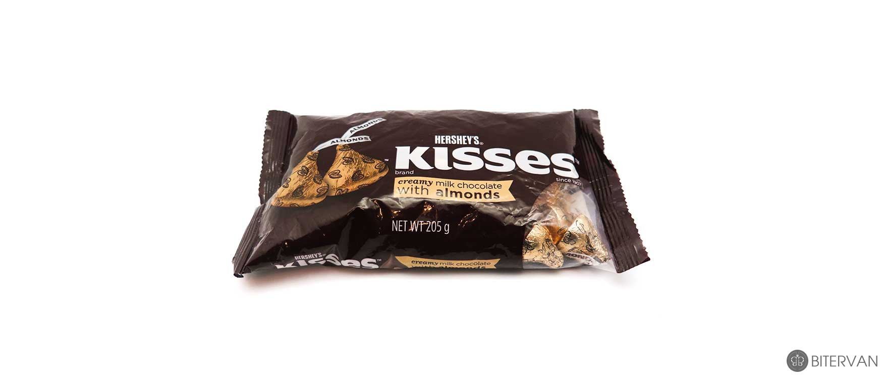 KISSES creamy milk chocolate with almonds- 205 gr